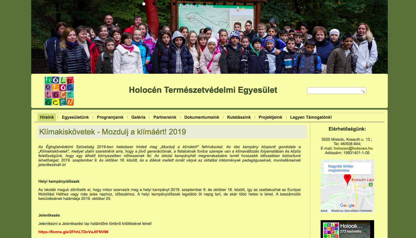 Civil szervezet honlapja